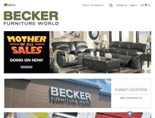Tablet Screenshot of beckerfurnitureworld.com